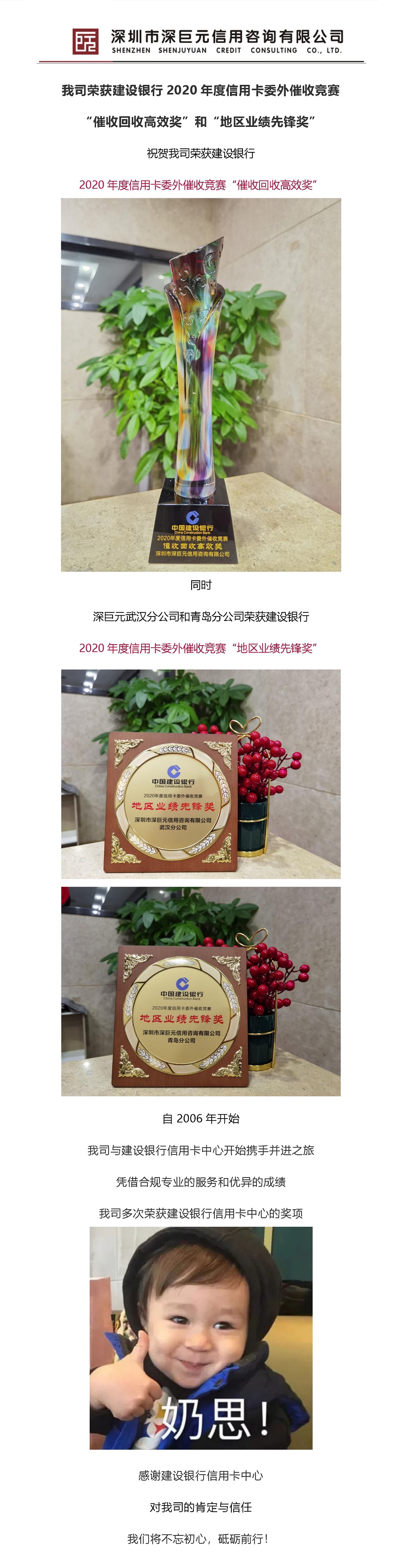 0416我司榮獲建設銀行2020年度信用卡委外催收競賽“催收回收高效獎”和“地區(qū)業(yè)績先鋒獎”（官網(wǎng)）.jpg