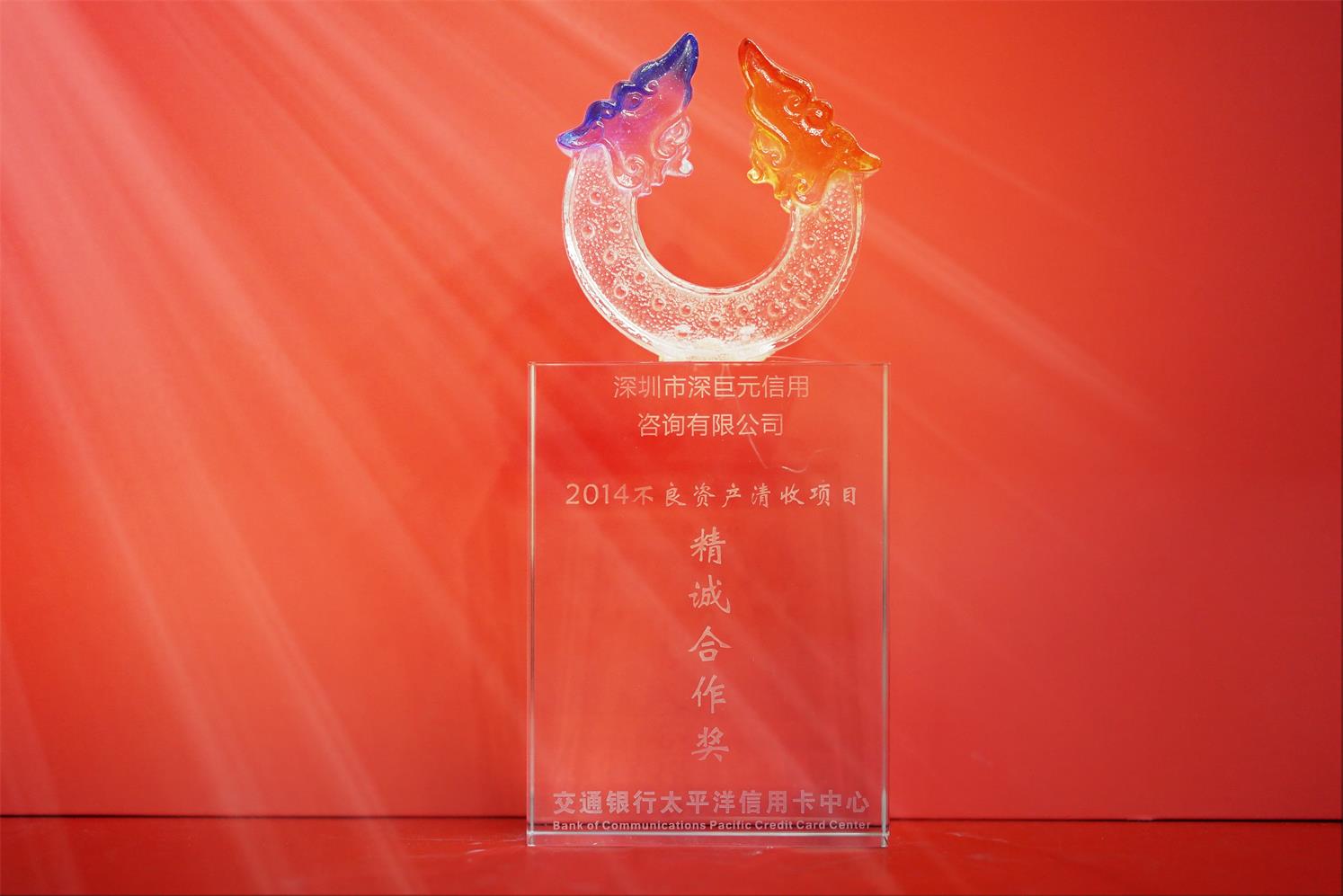 交通銀行‘精誠合作獎(jiǎng)’