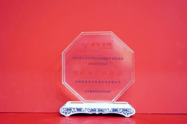 京東金融‘催收業(yè)績(jī)優(yōu)勝獎(jiǎng)’